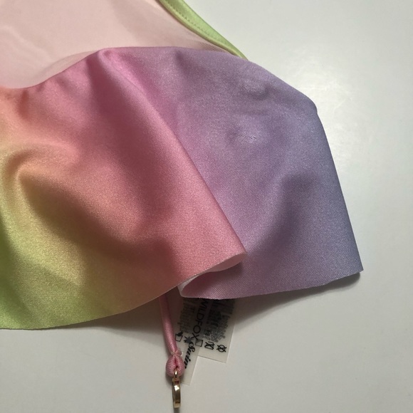 NWT Wildfox rainbow mesh halter bikini top - Picture 4 of 9